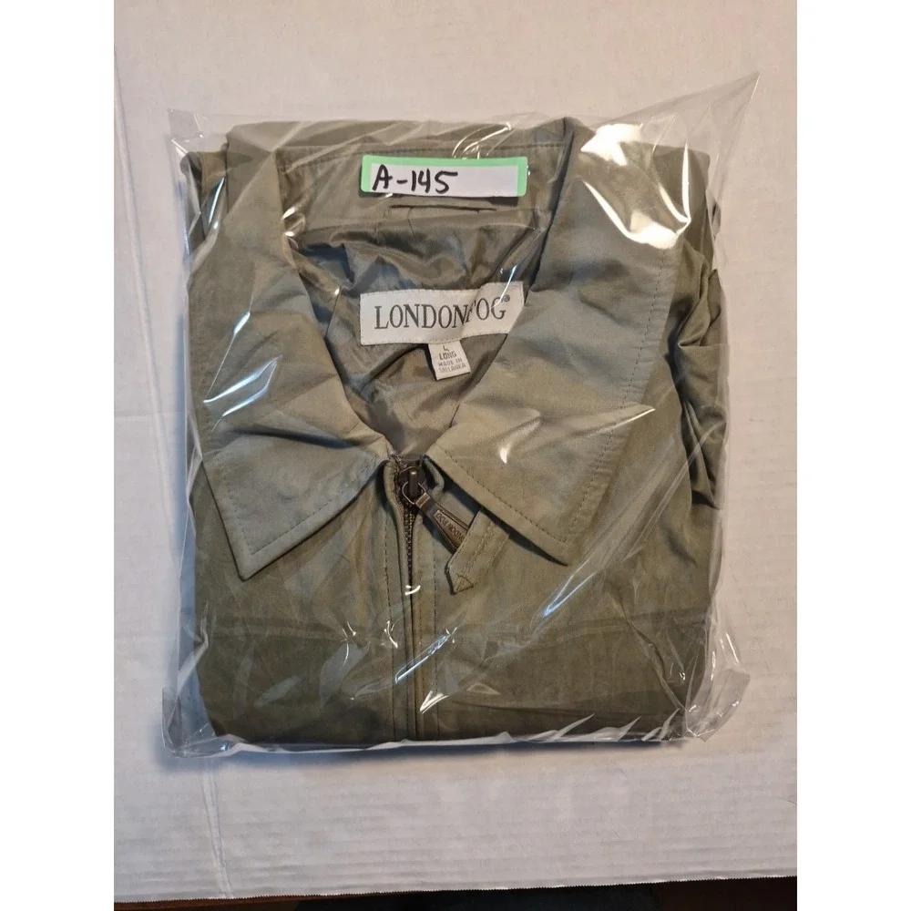 Vintage London‎ Fog Collection Men's L Khaki Suede-Look Jacket Bomber Classic